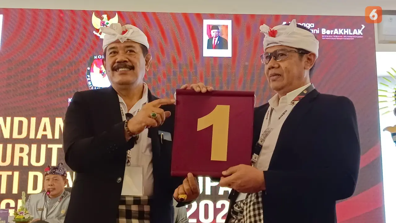 Pasangan calon Bupati dan Wakil Bupati Klungkung I Made Kasta dan I Ketut Gunaksa Dapat Nomor 1