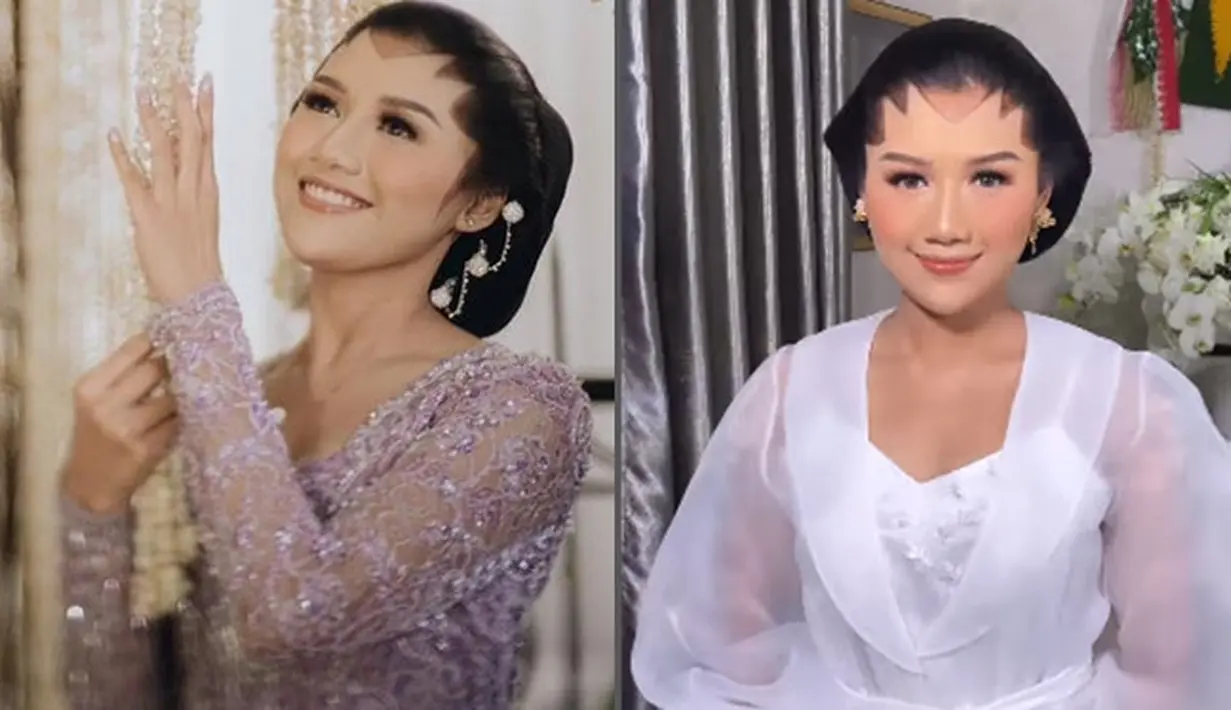 Makeup untuk malam midodareni Erina Gudono juga dipoles oleh Bennu Sorumba. Paes tipis dan makeup wanita berusia 26 tahun ini berpadu selaras hingga ciptakan hasil akhir yang bikin pangling. Istri Kaesang Pangarep makin pancarkan pesonanya, apalagi dengan detail makeup di bagian matanya yang terlihat lebih besar. (Liputan6.com/IG/@erinagudono/@bennusorumba)
