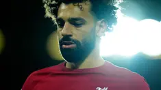 Pemain Liverpool Mohamed Salah berlari saat melawan Real Madrid pada pertandingan sepak bola leg pertama babak 16 besar Liga Champions di Stadion Anfield, Liverpool, Inggris, 21 Februari 2023. Real Madrid mengalahkan Liverpool dengan skor 5-2. (AP Photo/Jon Super)