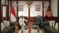 Menteri BUMN Erick Thohir bertemu Menteri Pertahanan Prabowo Subianto di Gedung Kemhan, Jakarta. (Ist)