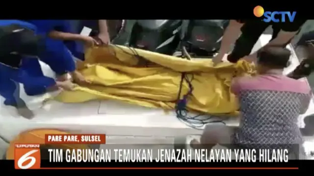 Tim gabungan berhasil temukan jenazah nelayan asal Kabupaten Pinrang yang terjatuh di Dermaga Pertamina.