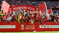 Skor 2-1 mengantar MU jadi juara Piala FA alias FA Cup 2023/2024, sekaligus menghentikan upaya Man City mencetak rekor juara beruntun. (JUSTIN TALLIS / AFP)