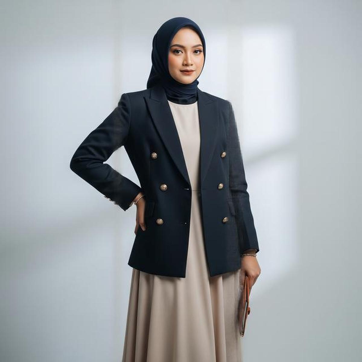 8 Model Gamis Blazer Modern untuk Pekerja Kantor dengan Mobilitas Tinggi, Cocok untuk Wanita Karier