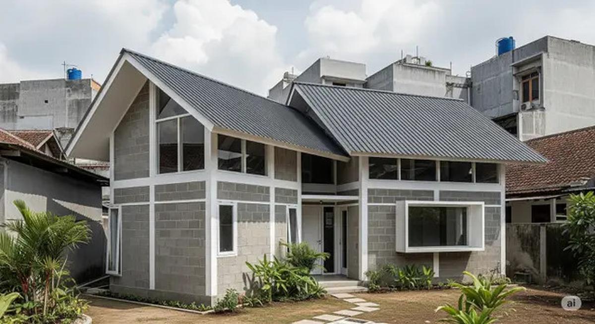 8 Desain Rumah Minimalis dari Batako dan Baja Ringan yang Kokoh &amp; Murah di 2025
