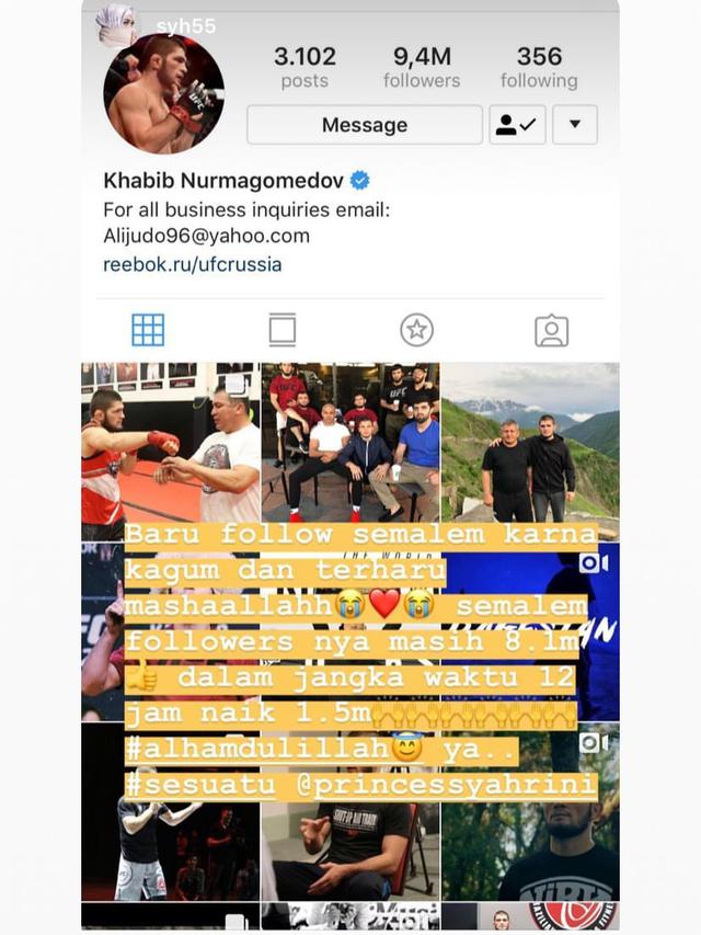 Syahrini Ikuti Khabib Nurmagomedov