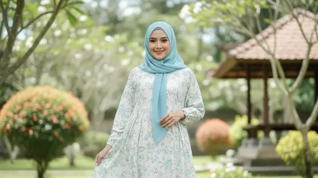 Model Gamis Batik Longgar Tampilan Syar'i