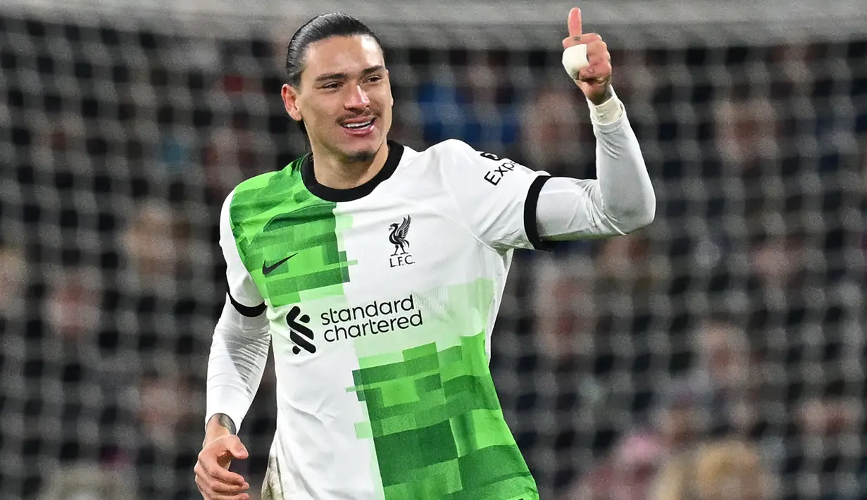 Liverpool mencetak gol di masing-masing babak, lewat Darwin Nunez dan Diogo Jota. (Paul ELLIS / AFP)