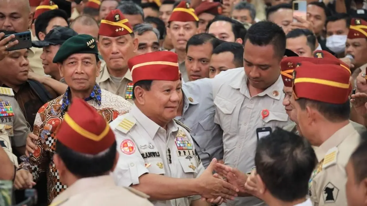 Ketua Dewan Pembina Purnawirawan Pejuang Indonesia Raya (PPIR) yang juga Ketua Umum Partai Gerindra Prabowo Subianto