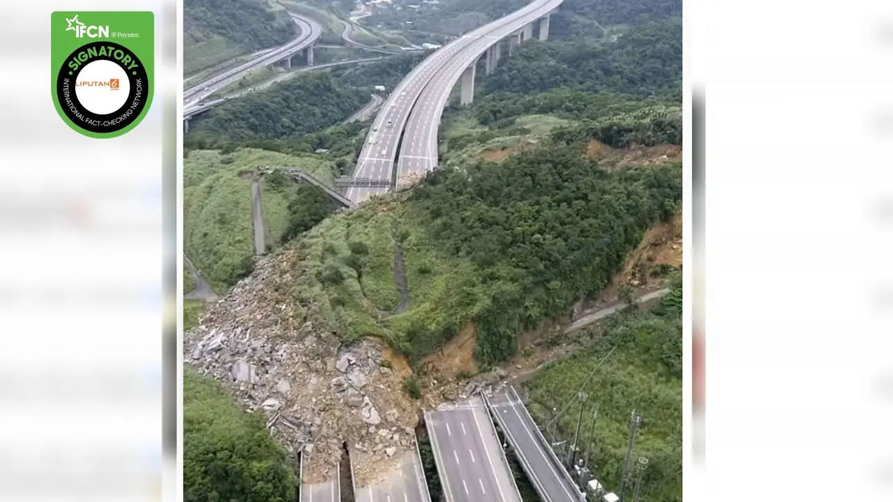 Cek Fakta: Hoaks Foto Longsor Jalan Tol Semarang - Solo