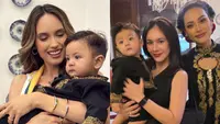 Cinta Laura dan Wulan Guritno saat Hadir Tedak Siten Putra Erika Carlina. [@claurakiehl/@wulanguritno]
