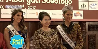 Bunga Jelitha Ibrani banyak bertanya dengan Iris Mittenaere, Miss Universe 2016. 