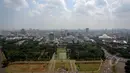 Suasana gedung pencakar langit di kawasan sekitar  Monas, Jakarta, Kamis (14/5/2015). Ruang Terbuka Hijau (RTH) yang ada di Jakarta hingga kini masih di bawah 10%. (Liputan6.com/Faizal Fanani)