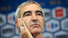 Pelatih Timnas Prancis, Raymond Domenech di sesi konferensi pers penetapan skuad Les Bleus melawan Kep. Faroe dan Austria. AFP PHOTO / BORIS HORVAT 