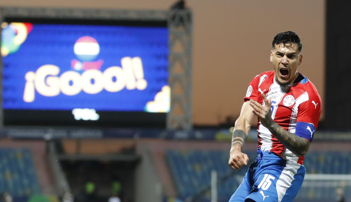 Sementara Paraguay mengemas gol lewat Gustavo Gomez pada menit ke 11, Junior Alonso pada menit ke 54 dan Gabriel Avalos pada menit ke 90. (AP/Andre Penner)