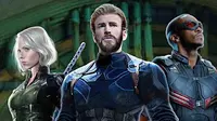 Captain America, Black Widow, dan Falcon di Avengers: Infinity War. (VK.com/Comicbook.com)