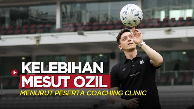 Berita video para peserta coaching clinic di SUGBK, Jakarta, mengutarakan pendapatnya soal kelebihan dari bintang sepak bola asal Jerman, Mesut Ozil.
