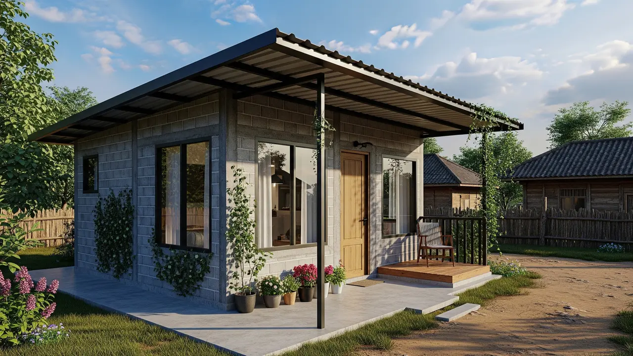 Model Rumah 5x8 Sederhana Biaya Murah Cocok untuk Desa/Gemini AI