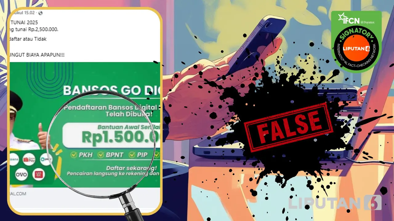 Tangkapan layar  klaim link pendaftaran bansos pangan tunai 2025