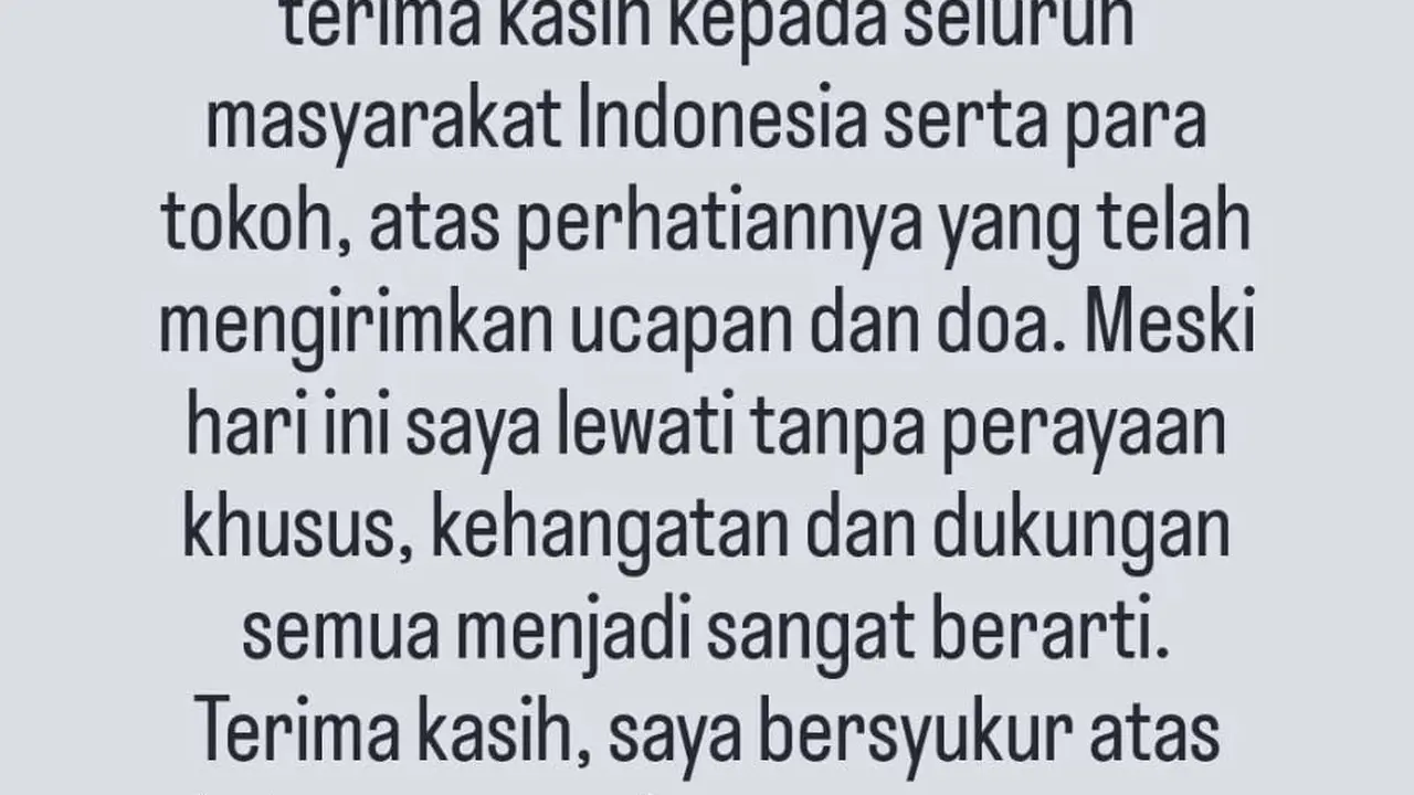 Presiden Joko Widodo (Jokowi) merespons semua ucapan yang diterimanya. Dia mengaku bersyukur banyak kerabat yang memanjatkan doa kepadanya di akun instagramnya.
