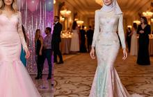 Tren Long Dress Brokat 2025 Warna Pastel dan Model Mermaid Lagi Naik Daun, Ini 8 Rekomendasi Gayanya