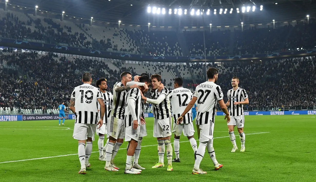 Juventus telah mencatatkan 152 kemenangan di Liga Champions dan 12 di antaranya terjadi di babak 16 besar. Dalam dua dekade terakhir, Si Nyonya Tua tidak begitu beruntung usai tiga kali kalah di partai final. Musim ini, Juve akan menghadapi Villareal pada 23 Februari 2022. (AFP/Isabella Bonotto)