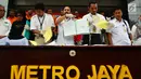 Subdit Harda Dit Reskrimum Polda Metro Jaya merilis kasus mafia tanah yang terjadi di Jakarta dan Bekasi, Polda Metro Jaya, Jakarta, Rabu (5/9). Mafia tanah yang beroperasi di Jakarta dan Bekasi ini menggunakan surat palsu. (Liputan6.com/JohanTallo)