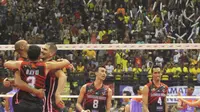 Surabaya Bhayangkara Samator menjadi juara kompetisi bola voli Proliga 2019. (Istimewa)