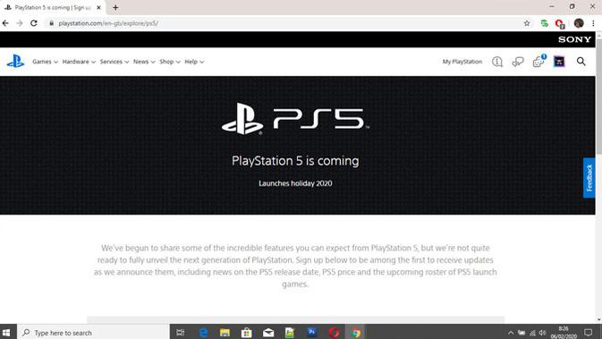 Website PS5 sudah online. (Doc: Sony PlayStation)