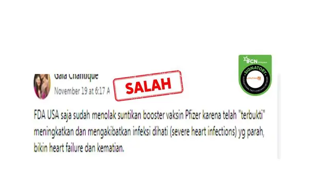 Cek Fakta booster Pfizer