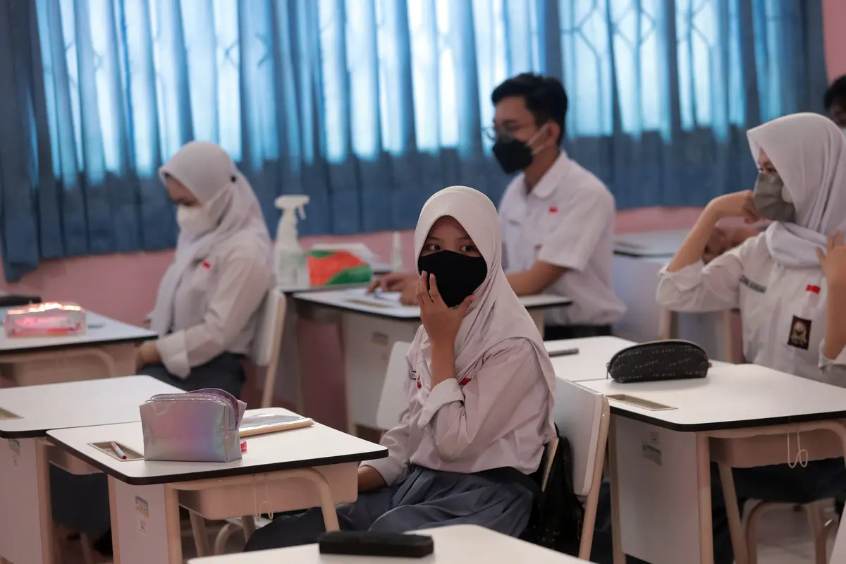 FOTO: Uji Coba Pembelajaran Tatap Muka di Tangerang