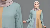 6 Model Gamis Polos 2025 Kombinasi 2 Warna, Muslimah makin Tampil Stylish