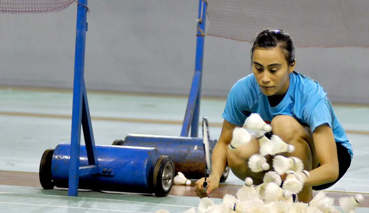Bellaetrix Manuputty menjadi salah satu atlit tunggal putri yang akan mengikuti pertandingan BWF World Championships 2014 di Kopenhagen, Denmark pada 25-31 Agustus 2014 mendatang, (13/8/2014). (Liputan6.com/Miftahul Hayat)