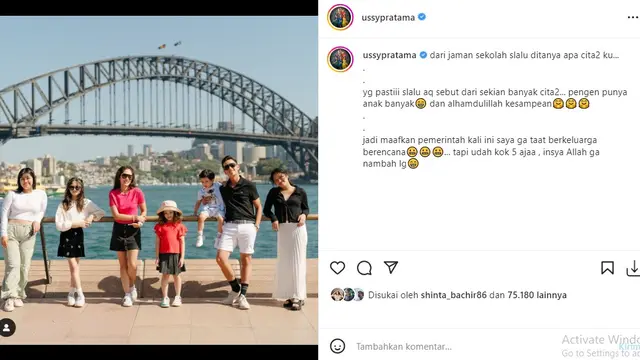 Ussy Sulistiawaty - Andhika Pratama (Foto: Instagram/@ussypratama)