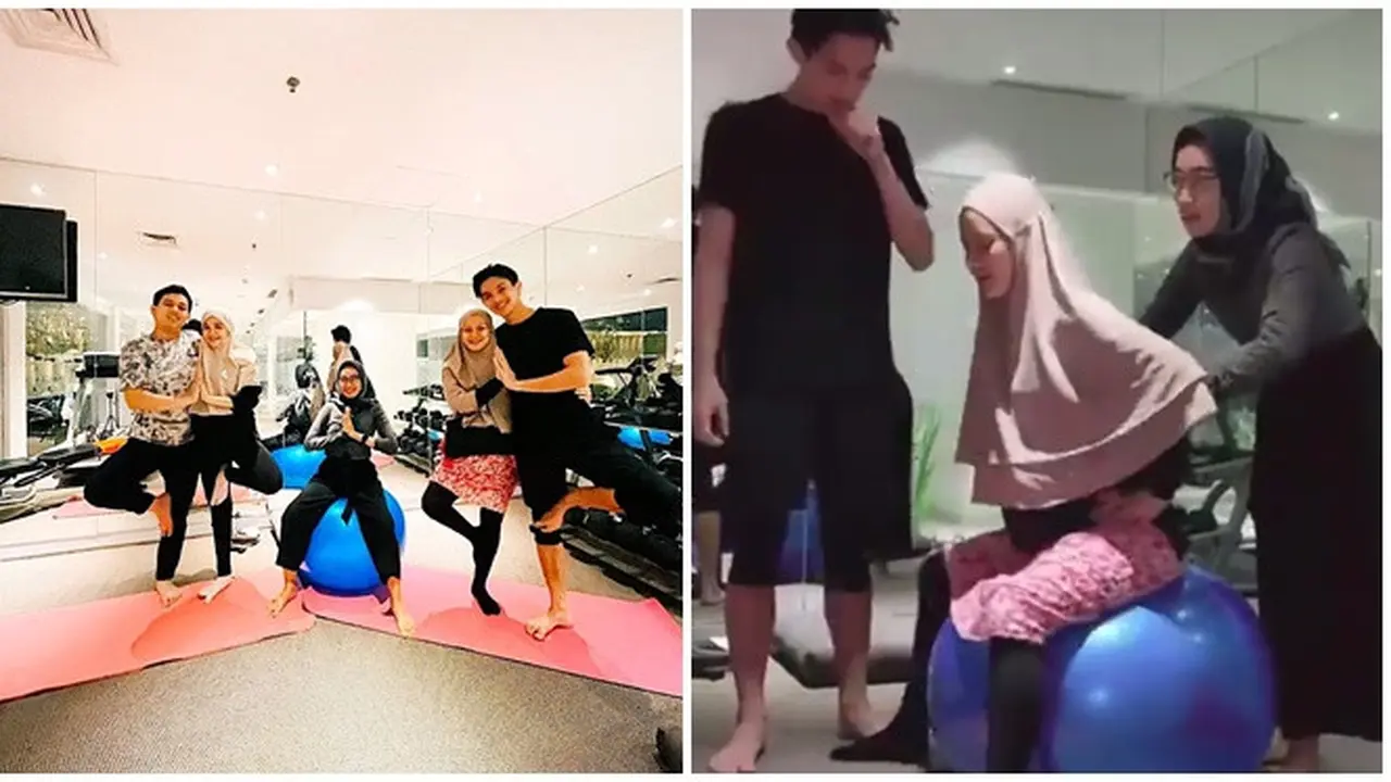 Jelang Melahirkan, Ini 6 Momen Dinda Hauw Yoga Bareng Rey Mbayang