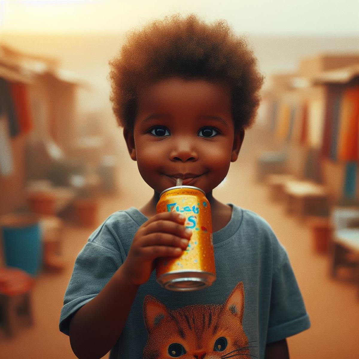 Ilustrasi Anak Minum Minuman Manis
