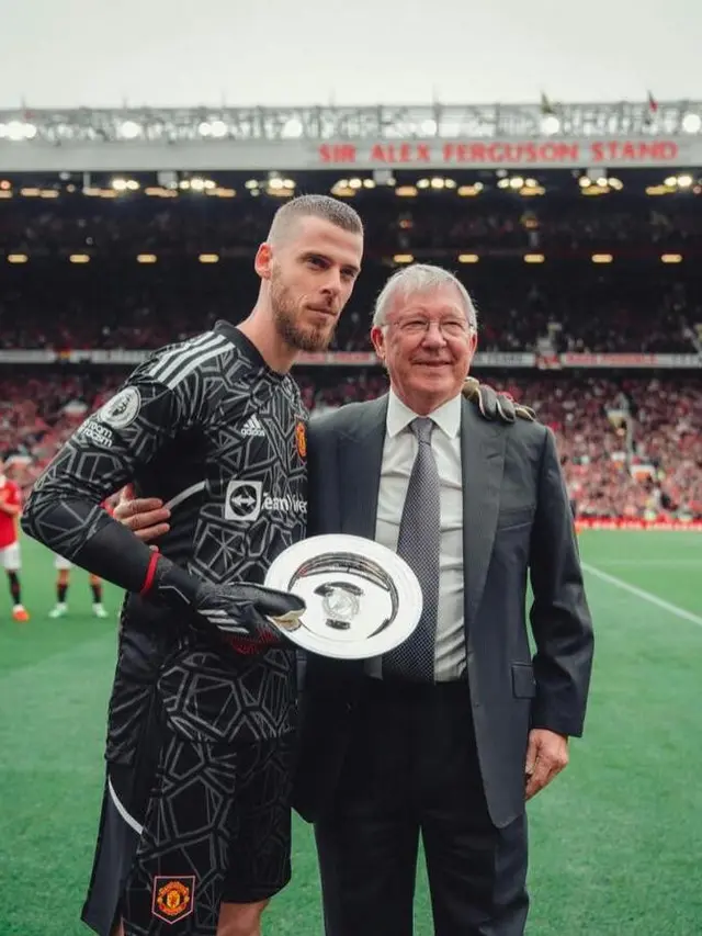 David De Gea dan Sir Alex Ferguson