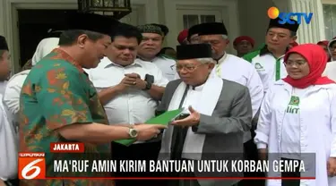 Bantuan kemanusiaan yang diberikan keluarga Ma'ruf Amin di antaranya berupa tenda, pakaian, air mineral dan bahan makanan.