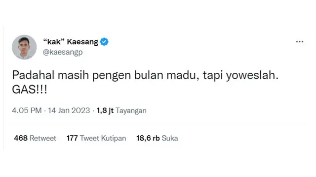 6 Cuitan Kaesang Pangarep Usai 'Menghilang' dari Twitter, Netizen Kangen Meme