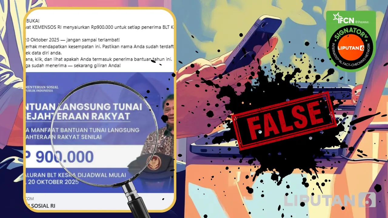 Tangkapan layar klaim link pendaftaran BLT Kesejahteraan Rakyat