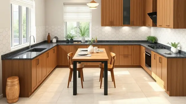 layout dapur menyatu dengan ruang makan (ilustrasi by qwen.ai)