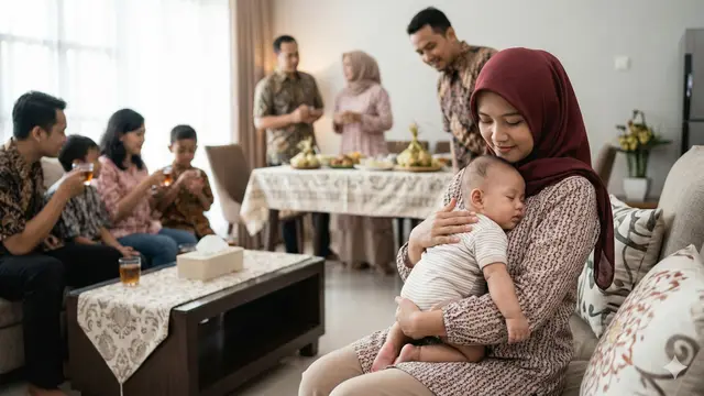 Bayi saat lebaran (Foto: Gemini AI)