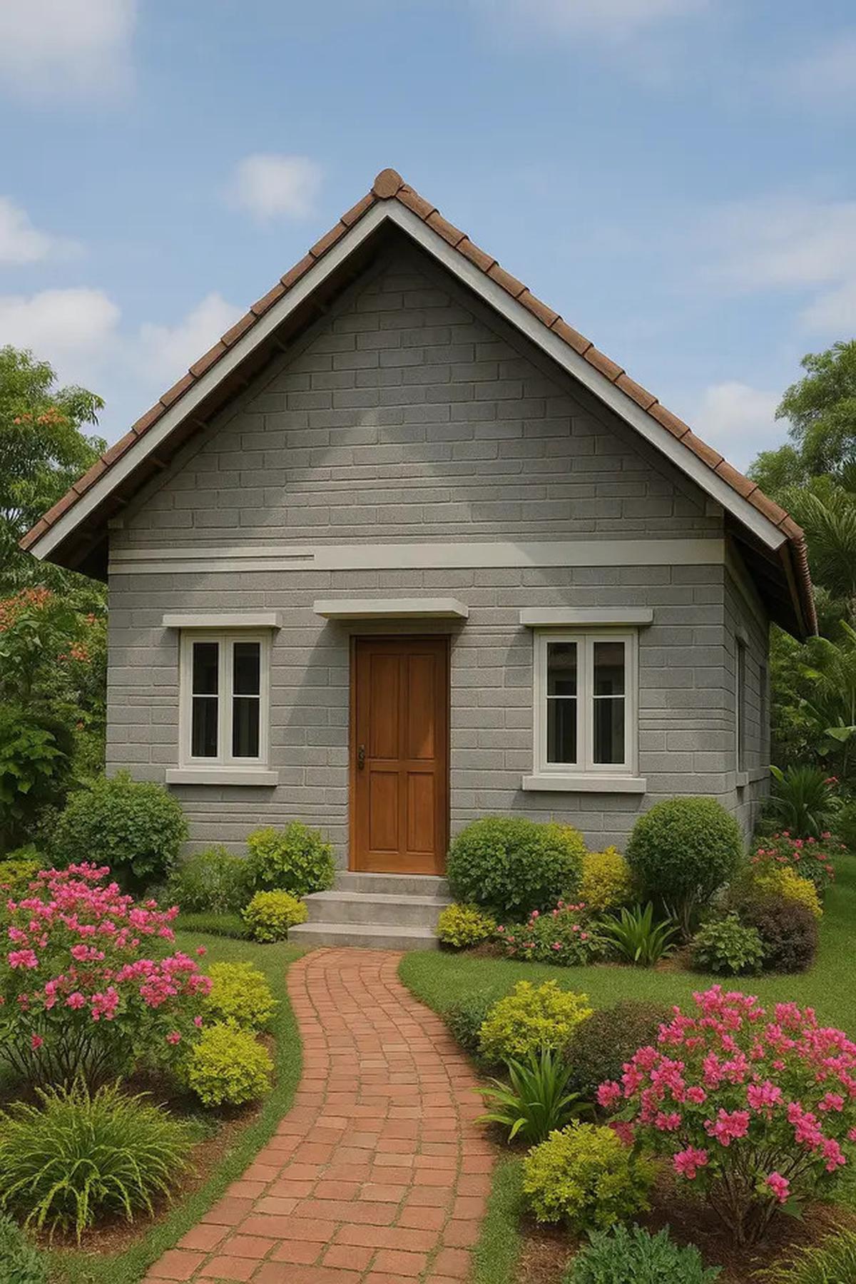6 Model Rumah Sederhana dari Batako dengan Atap Pelana, Kokoh dan Hemat Biaya