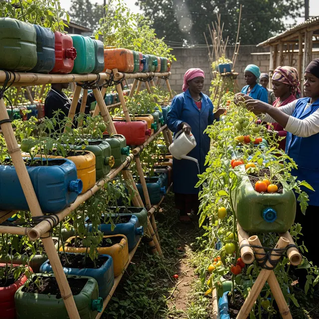 Contoh Kebun Tomat dari Jerigen Bekas untuk Ibu-Ibu Kelompok Wanita Tani