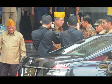 Presiden Susilo Yudhoyono dan Jokowi hadiri peringatan Hari Veteran Nasional 2014 (Liputan6.com/Herman Zakharia)