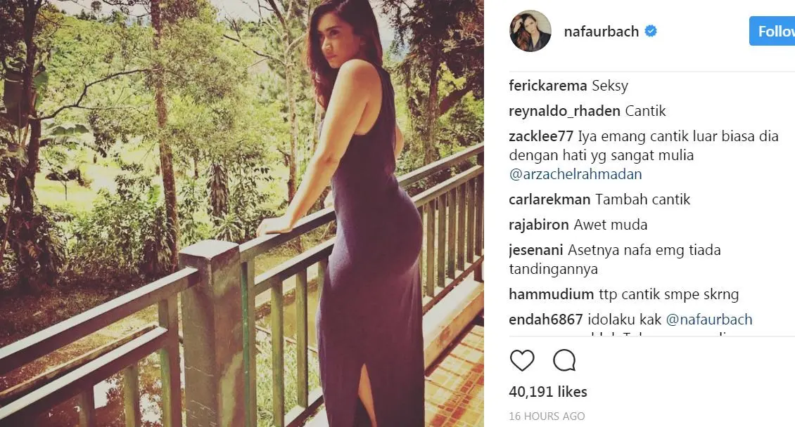 Nafa Urbach dapat pujian dari Zack Lee (Instagram/@nafaurbach)