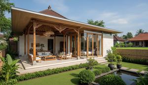 Inspirasi Rumah Atap Datar Model Pendopo di Desa/AI