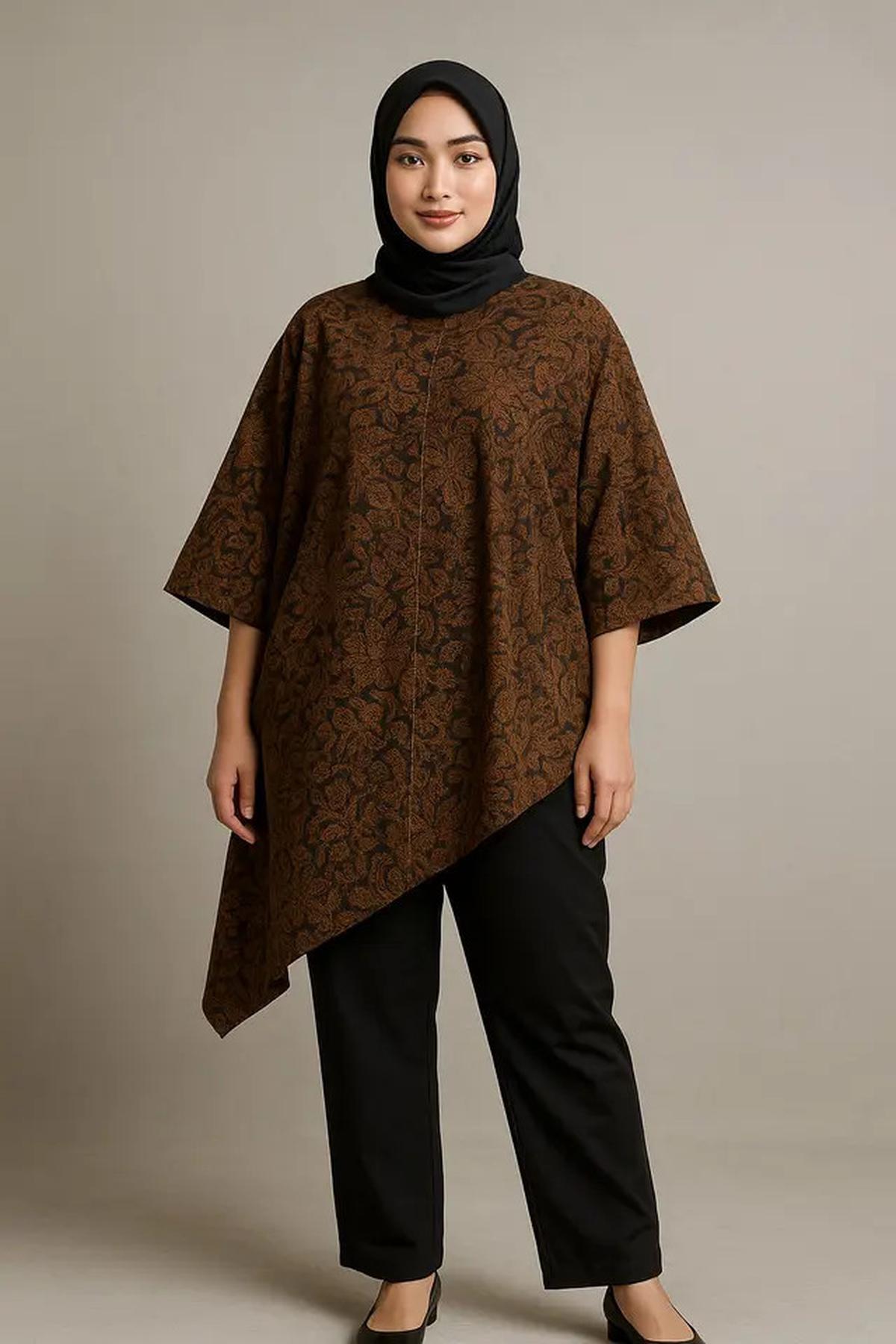 7 Model Atasan Batik Wanita Blouse Asimetris, Bikin Gaya ke Kantor Makin Elegan