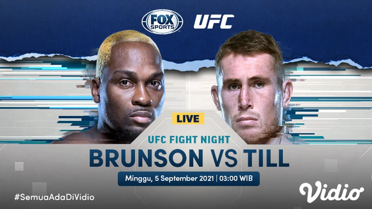Link Live Streaming UFC Fight Night Antara Derek Brunson vs Darren Till di Vidio, Minggu 5 September 2021