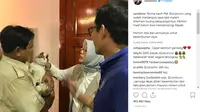 Sandiaga Uno mengunggah sebuah foto yang memperlihatkan dirinya dan sang istri tengah dijenguk oleh Prabowo Subianto bersama kucing kesayangannya. (Foto: Instagram @sandiuno)