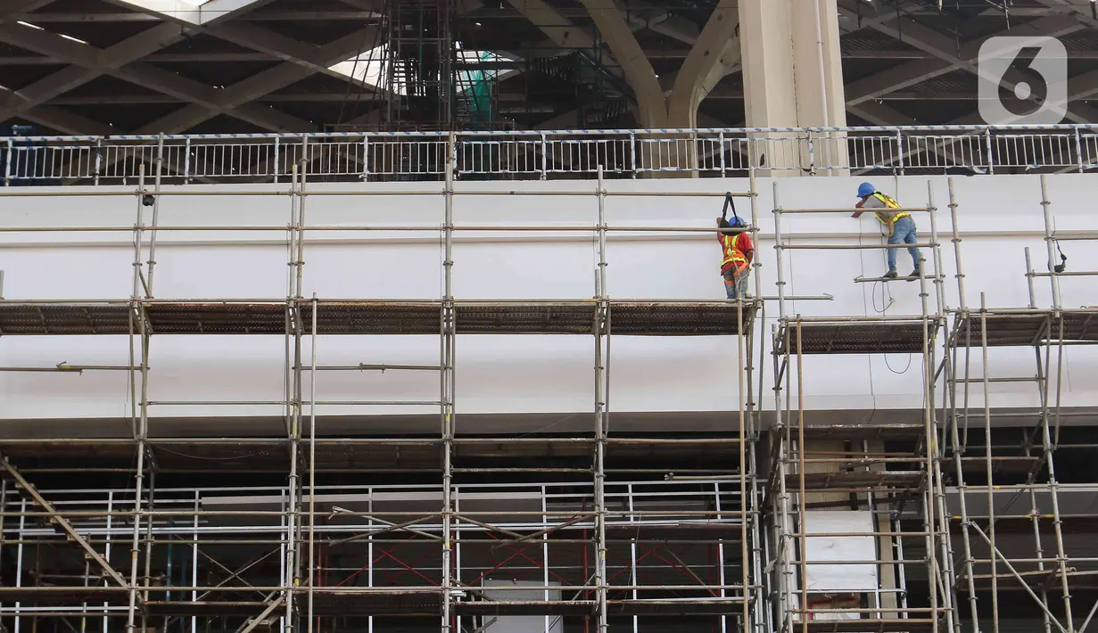 Untuk saat ini pogres dari pembangunan stasiun KA cepat Halim sejak tahun 2019 sampai dengan per akhir April 2023 sudah selesai 90,86 persen. (Liputan6.com/Herman Zakharia)